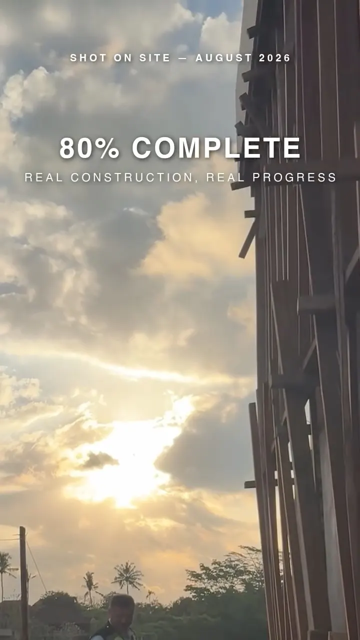 THIS IS NOT A RENDER Filmed on site — August 2026.